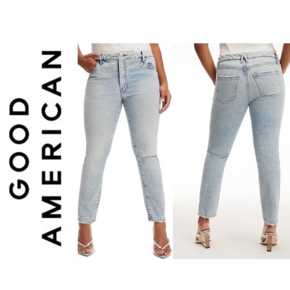 NWT GOOD AMERICAN GOOD CLASSIC CROSSOVER WAIST | BLUE681 Size 18